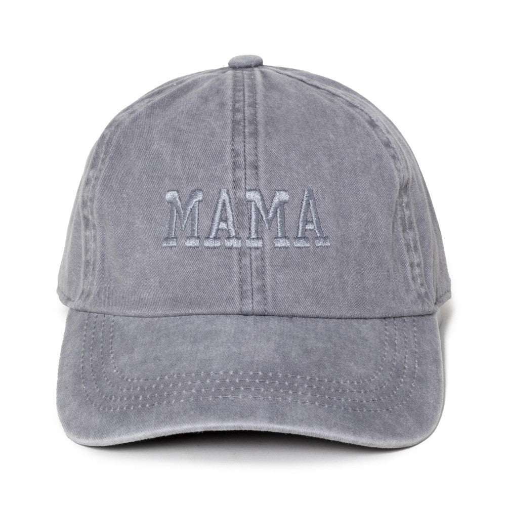“MAMA” Embroidered Hat | Gray