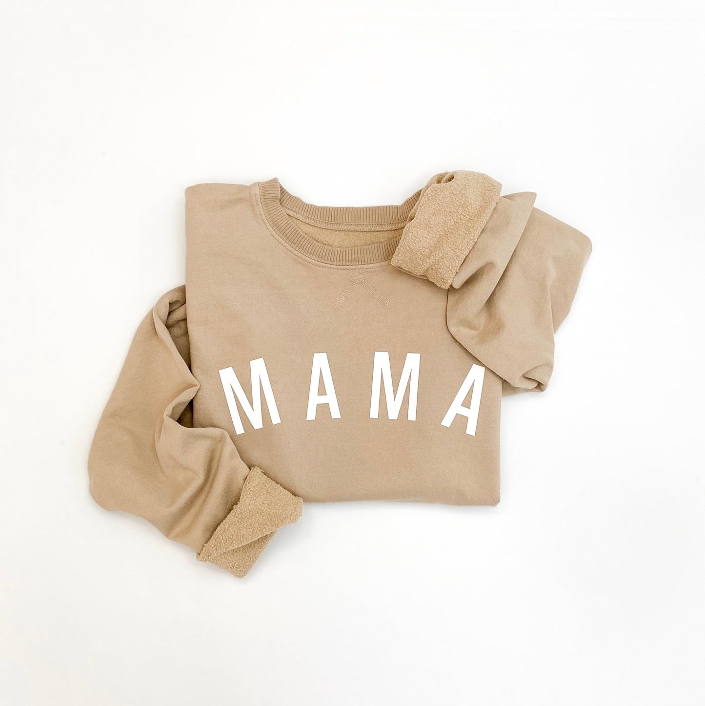 Curved Mama Essential Crewneck - White Design