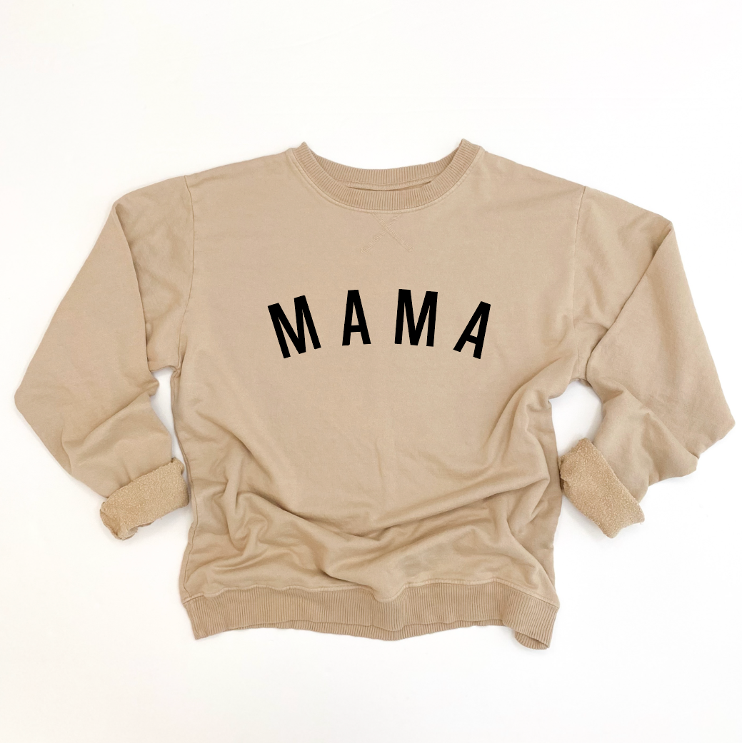 Curved Mama Essential Crewneck - Black Design