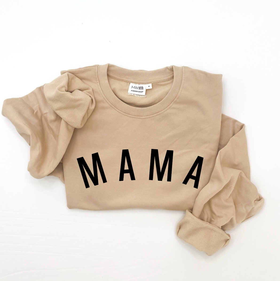 MWM Mama Curved Adult Crewneck - Black Design