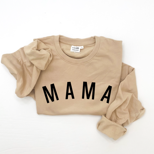 MWM Mama Curved Adult Crewneck - Black Design