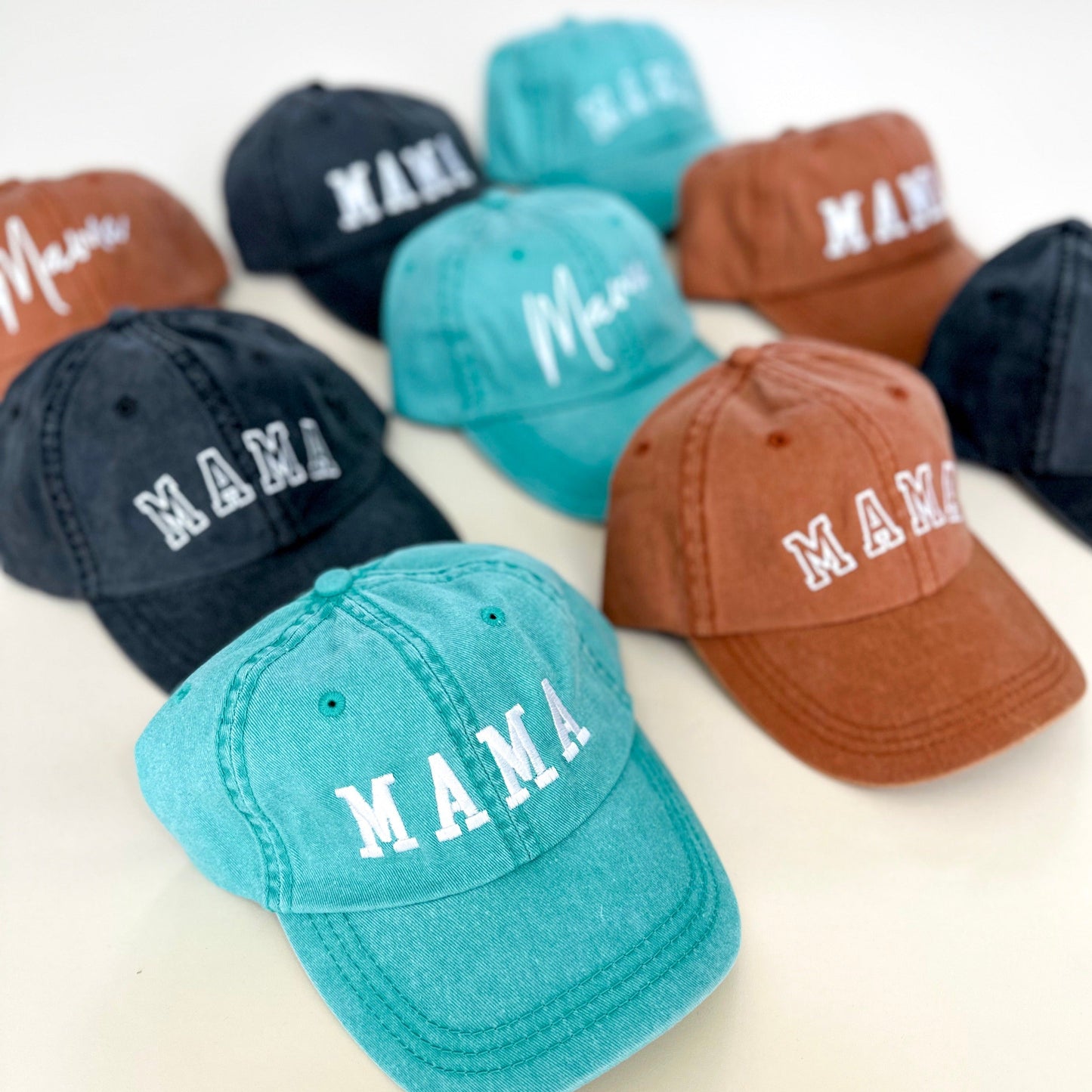 Mama Handwritten Script Embroidered Baseball Cap